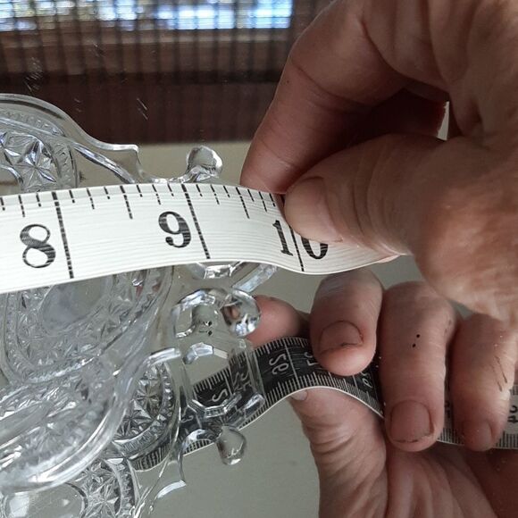 1930S CRYSTAL‎ Engraved Wedding Ring Pattern Dish - Picture 5 of 6